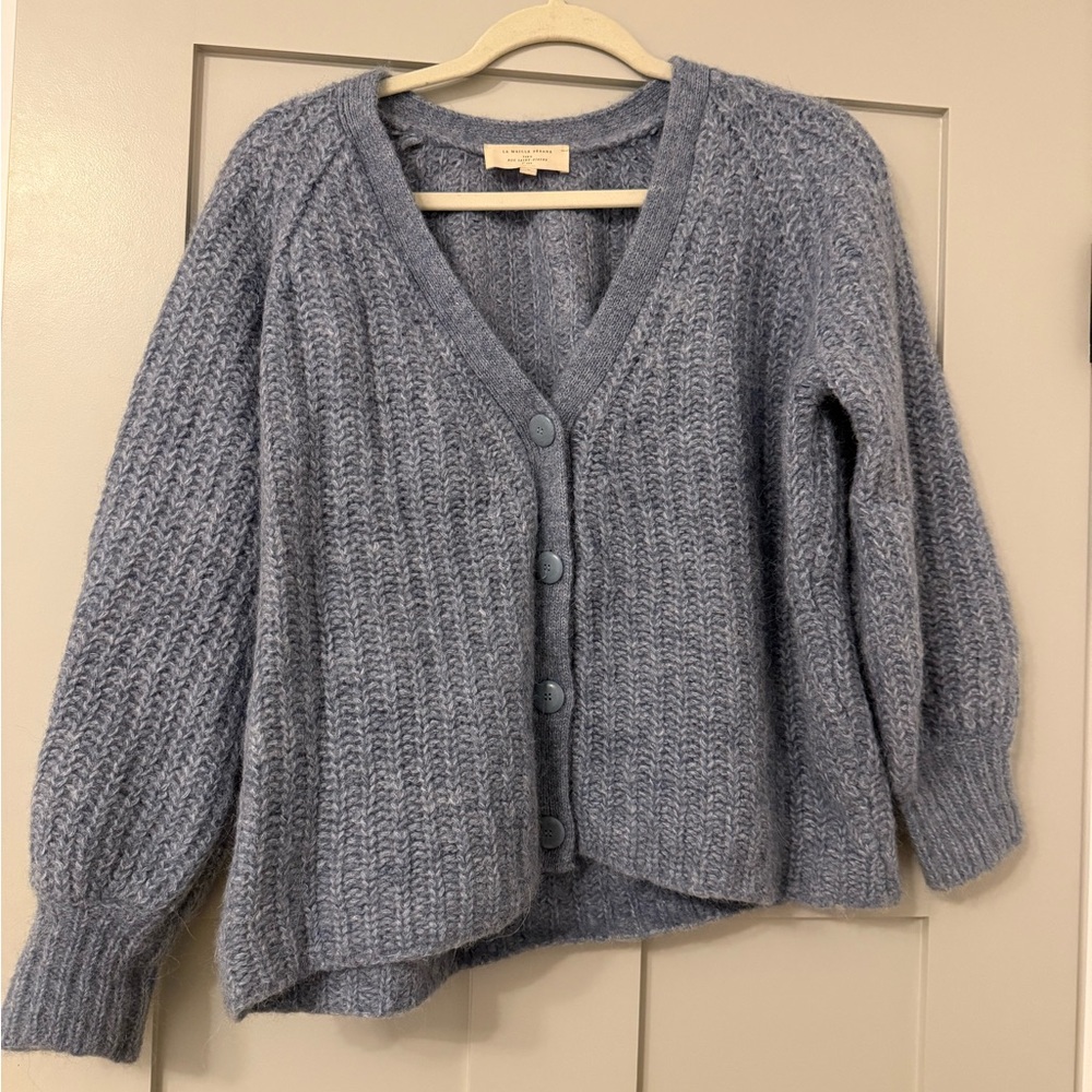 Sezane Blue Knit Cardigan